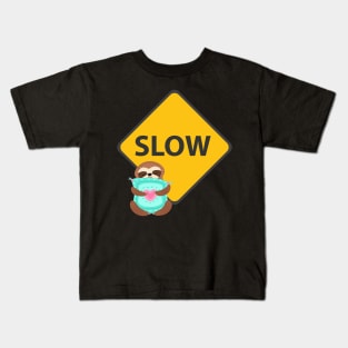 Sleeping Sloth Snuggling a Pillow Kids T-Shirt